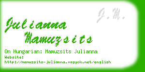 julianna mamuzsits business card